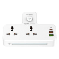 LDNIO Power Strip 2 Sockets with 20W 3x USB Ports & Touch LED Lamp Multiplug (SC2311)
